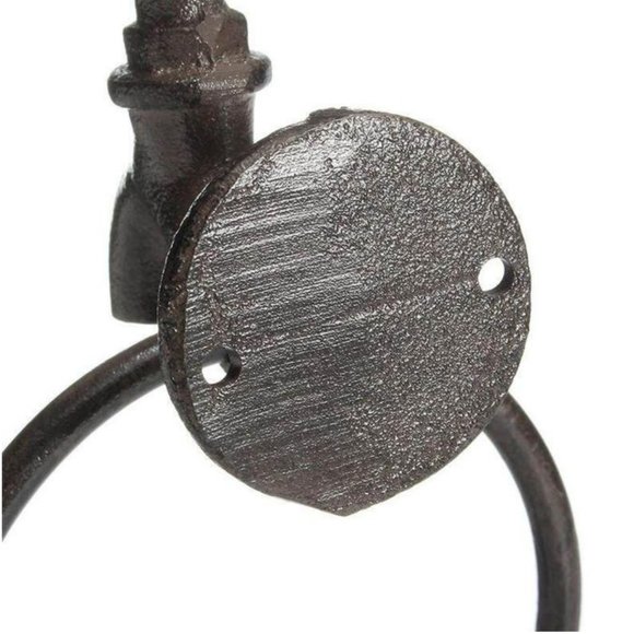 Farmhouse Garden Tap Cast Iron Towel Ring - Picture 7 of 12
